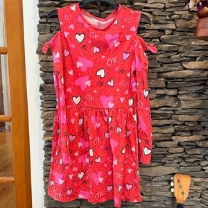 Charming  Heart Print Kids Dress